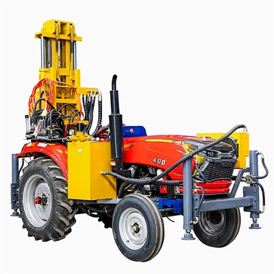 Plate-forme de forage pneumatique de puits d'eau montée sur tracteur